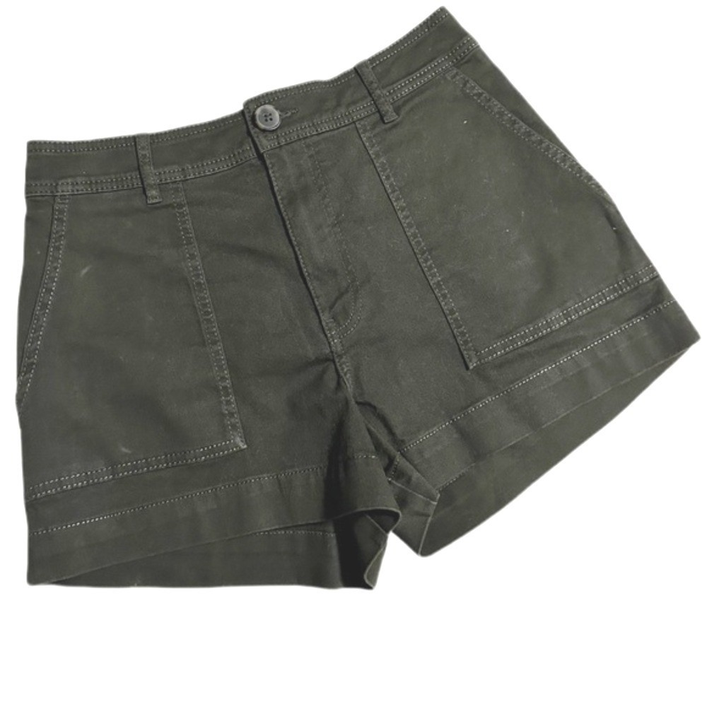 H&M Chino Utility High Waisted Shorts Black Womens 6